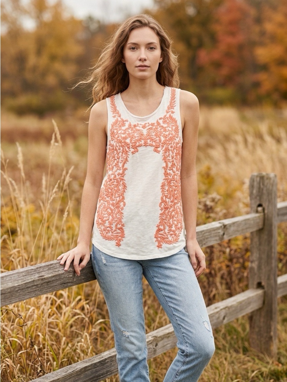 Chelsie &‎ Violet Embroidered Tank - Picture 1 of 4